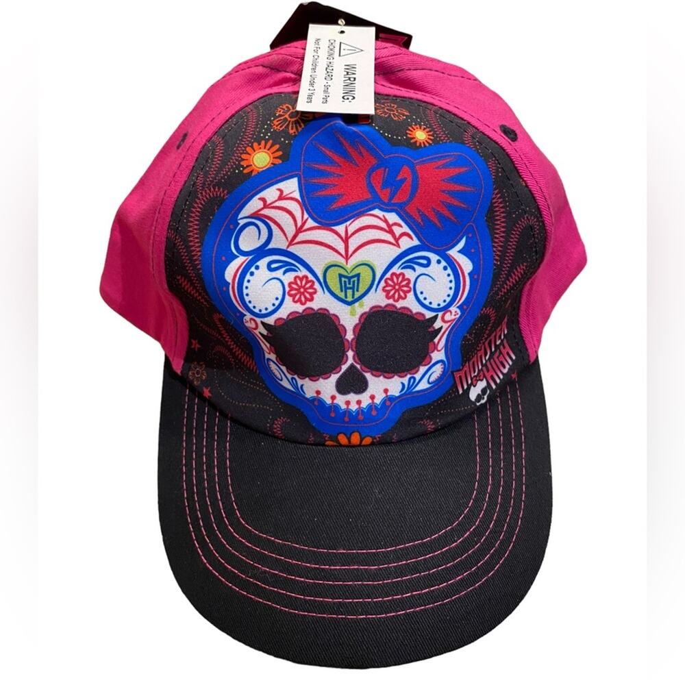 Monster High Pink and Black Girls Baseball Style Hat/Cap